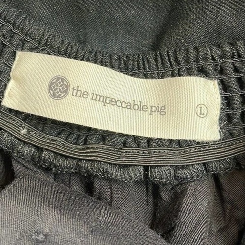 THE IMPECCABLE PIG‎ BLACK WIDE LEG ROMPER SIZE L - Picture 5 of 7